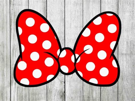 Home Living Wall Decor Layered Minnie Mouse Cute Bow Polkadots Svg