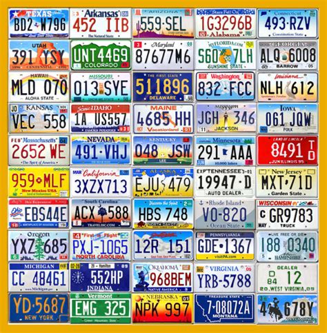 50 United States License Plates Set Number Tag Usa Lot Decoration