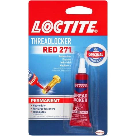 Loctite Threadlocker 271 Red Permanent Nut And Bolt Adhesive 020 Oz