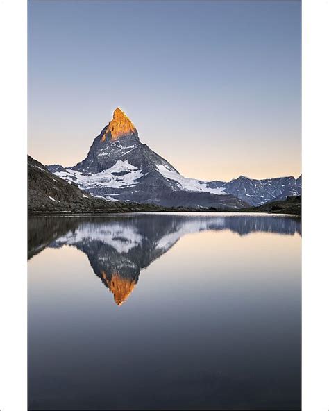 Photograph Matterhorn Reflected In Riffelsee Lake At Dawn Zermatt