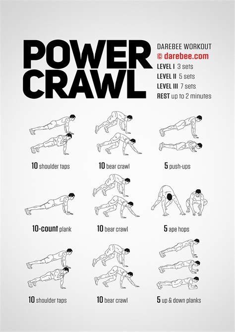 Power Crawl Workout Get Fit Darebee Neila Rey Pinterest