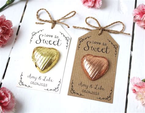 Or, play up a destination wedding theme with a specialty that's unique to the country or region, like. Love is Sweet - Chocolate Heart Wedding Favour | Wedding ...