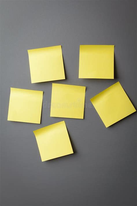 Yellow Sticky Notes On Wall Stock Image Image Of Reminder Square