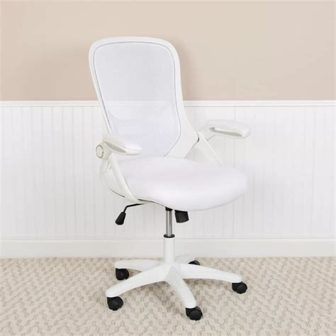 Emma And Oliver High Back White Mesh Ergonomic Office Chair With White