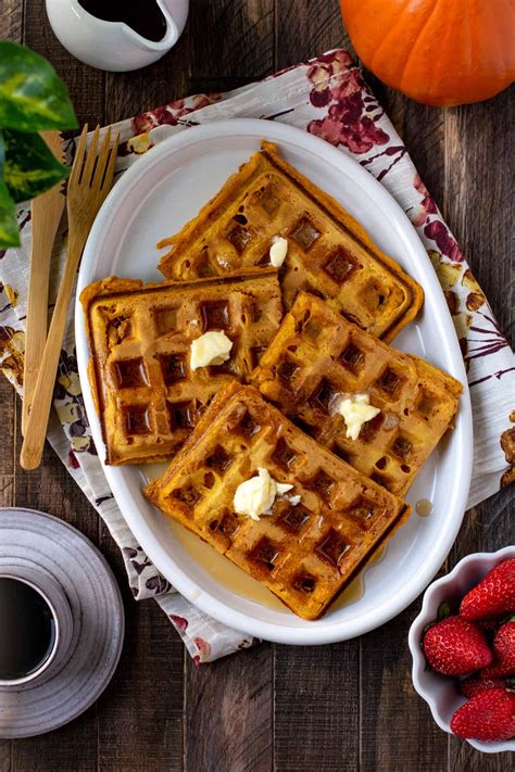 Welcome to carving the craving, a unique blog here for you to explore. Vegan Spiced Pumpkin Waffles - Carve Your Craving