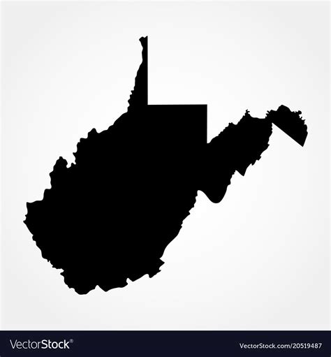 Map Of The Us State Of West Virginia Royalty Free Vector