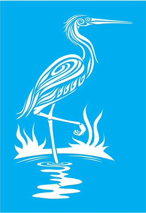 Heron Bird Stencil Reusable Stencil Available In Different Etsy