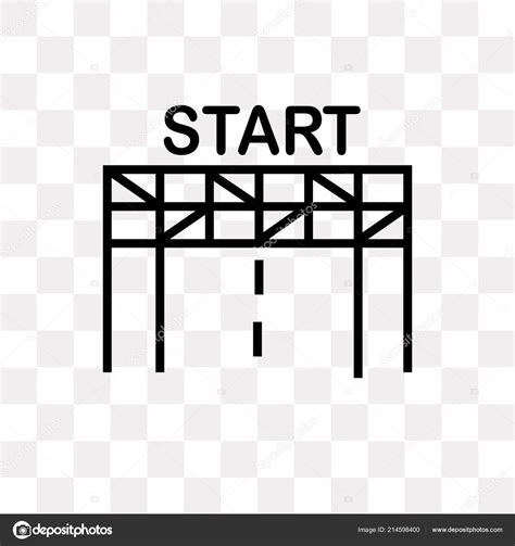 Starting Line Vector Icon Isolated On Transparent Background Starting