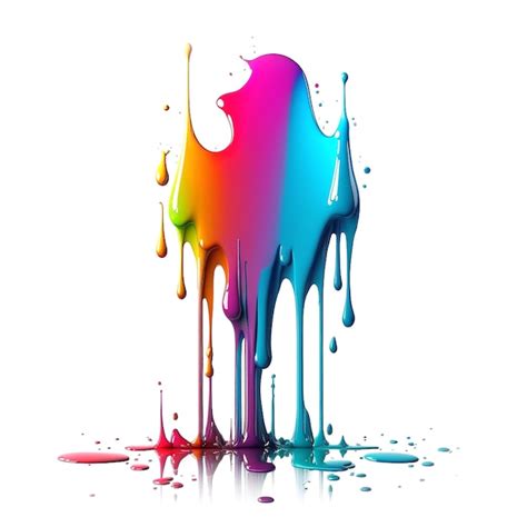 Premium Photo Colorful Paint Dripping Abstract Color Splash Isolated