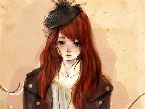 Anime Girl With Red Hair Cute Wallpapers Wallpaper Cave