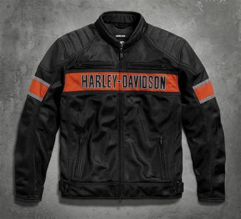 Harley davidson mens zippered nylon jacket orange ivory black embroidered sz xs. Harley-Davidson® Men's Trenton Mesh Riding Jacket 98111 ...