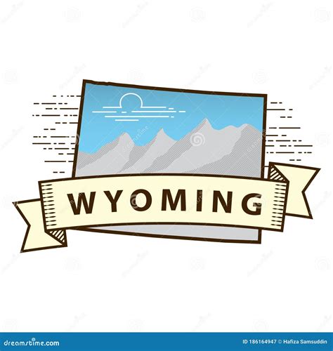 Wyoming State Map Vector Illustration Decorative Design Stock Vector