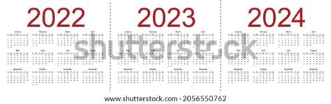 Simple Editable Vector Calendars Year 2022 Stock Vector Royalty Free