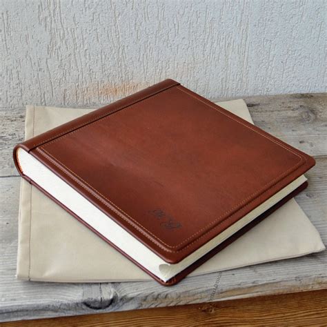 Leather Photo Album Personalized With Initials Luxury Wedding