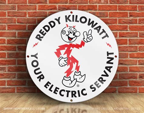 Reddy Kilowatt Your Electric Servant Petroliana Vintage Etsy Sign