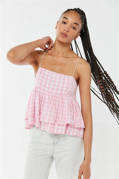 Uo Olivia Tiered Ruffle Babydoll Top Urban Outfitters Babydoll Top