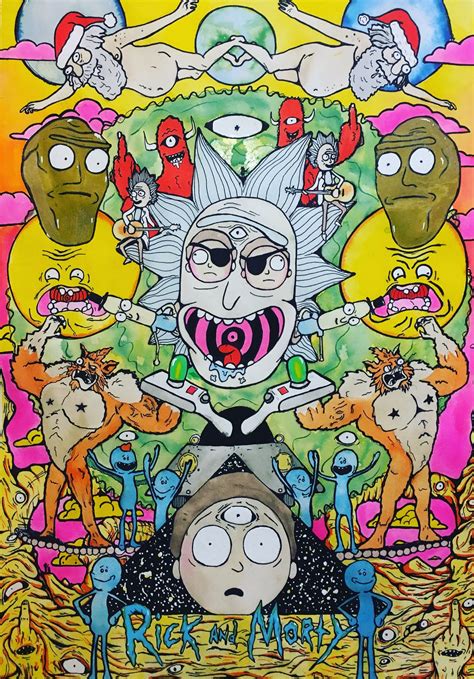 Free Download Stoner Trippy Background Rick And Morty Drawing Rick And
