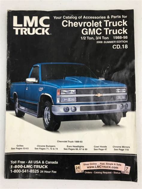 Lmc Truck Catalog Chevrolet Gmc 12 And 34 Ton 1988 98 2008 Summer