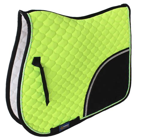 Horse Cotton Quilted English Saddle Pad Tack Trail Riding Lime Green