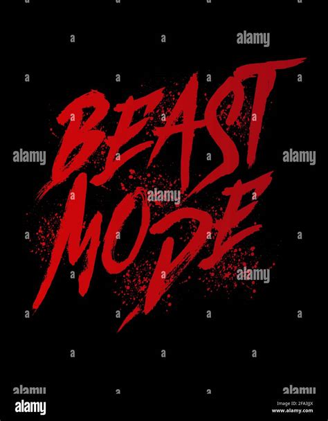 Beast Mode Word Hand Lettering Brush Style Letters On Isolated
