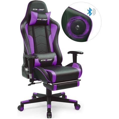 For our first gtracing gaming chair review, we're going to be looking at the gt099. Gtracing Gaming Chair with Speakers Bluetooth and Footrest in Home Leather Office Chair, Purple ...