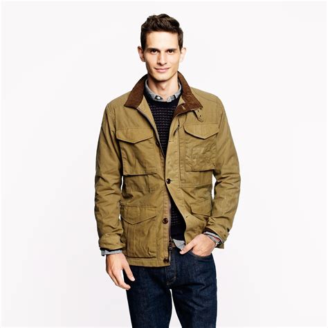 Jcrew Tall British Millerain Waxed Cotton Field Jacket In Natural For