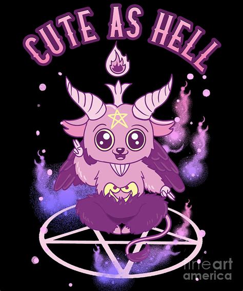 Cute As Hell Anime Kawaii Baphomet Pastel Goth Pun Digital Art By The Perfect Presents Pixels