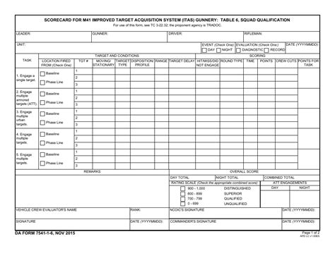 Da Form 7541 1 6 Fill Out Sign Online And Download Fillable Pdf