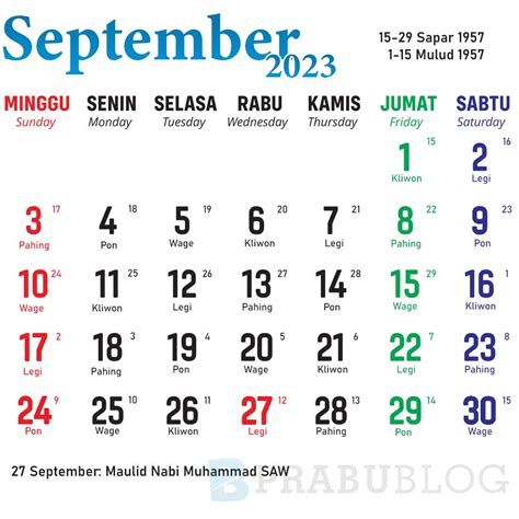 Kalender Bulan September 2023 Lengkap Nasional Dan Jawa Uncut Media