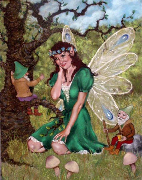 Irish Fairy With Her Gnomes Pastel Fairy Paintings Irish Fairy
