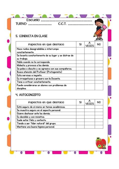 Maravillosos formatos para la evaluación y seguimiento de l Evaluaciones para preescolar