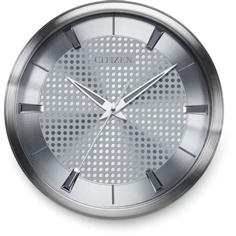 Citizen Silver Tone Citizen Gallery Wall Clock Patterned Dial 175