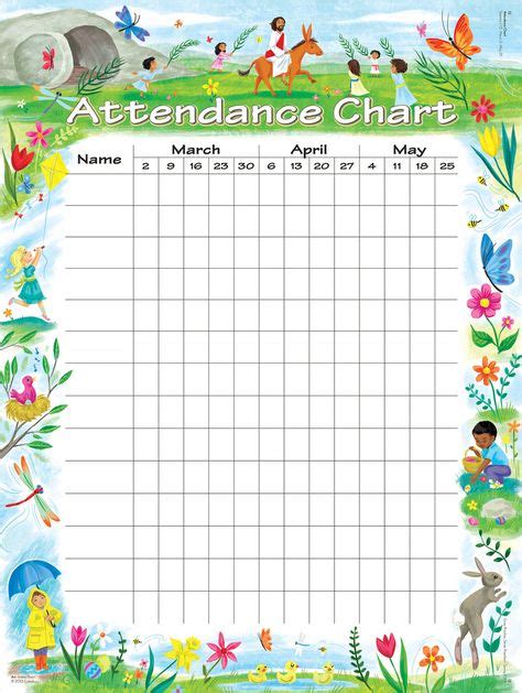30 Attendance Charts Ideas Attendance Chart Attendance Sunday School