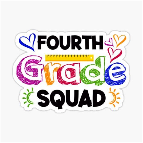 Fourth Grade Squad Back To School Sticker By Hoangtk Redbubble