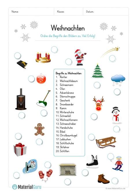Ordne die nummer der tierspuren den richtigen tieren zu! Arbeitsblatt: 20 Abbildungen zu Weihnachten zuordnen | Vorschule weihnachten, Weihnachten in ...