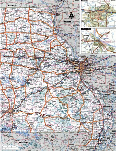 Missouri State Highway Map With Truck Routes Missouri Roads Map
