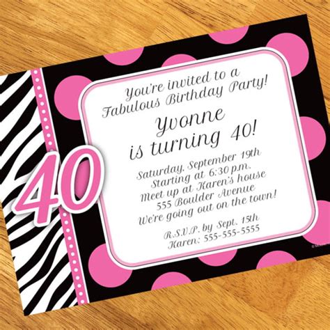 Free Printable 40th Birthday Party Invitations Templates Download