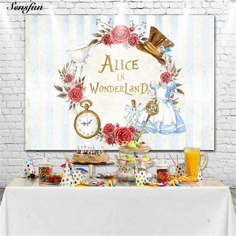 Alice In Wonderland Baby Shower Photography Backdrop Baby In