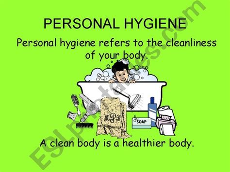 Esl English Powerpoints Personal Hygiene