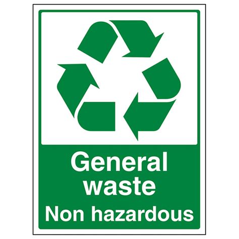General Waste Non Hazardous Hazard Signs Safety Signs Safety