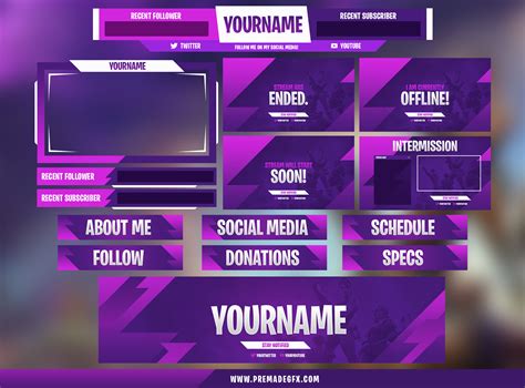Fortnite Twitch Pack Premadegfx Banners Twitch How To Make Banners
