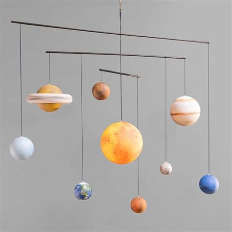 Larger Solar System Planet Mobile Hanging Sun And Planets Etsy Uk