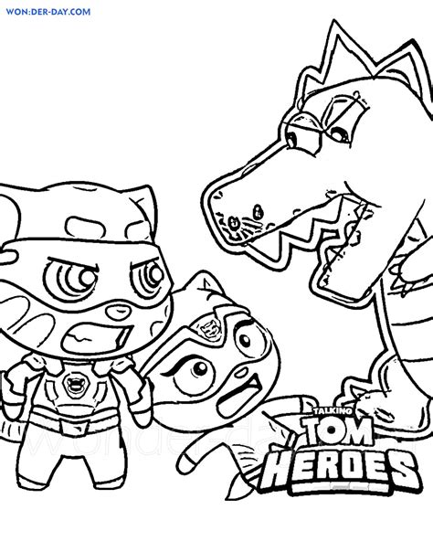 talking tom heroes coloring pages