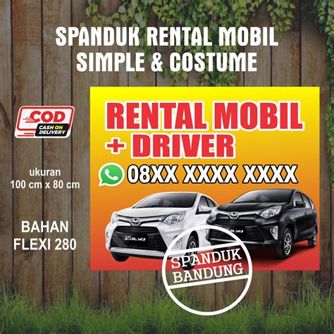 Spanduk Rental Mobil Sewa Mobil Driver Spanduk Meter X Cm Banner Sewa Mobil Banner