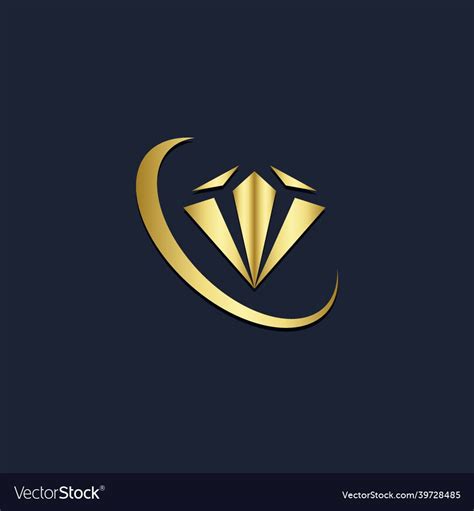 Diamond Jewelry Gold Logo Vector Image On Vectorstock In 2023 Gold