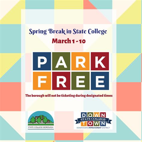 Free Parking During Spring Break Downtown State College Improvement