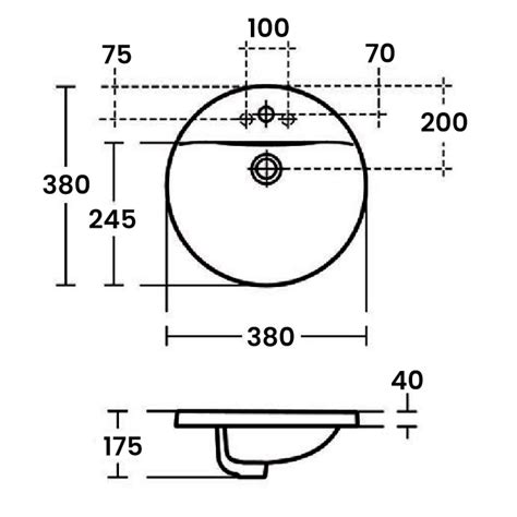 Ideal Standard Concept Sphere Inset Basin E500801 380mm 1th