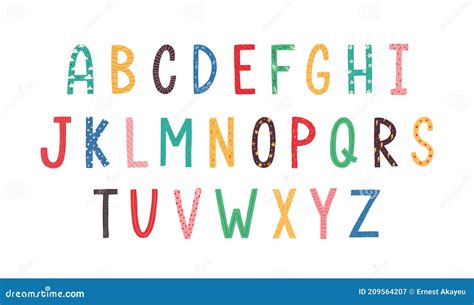 Colorful Latin Letters Of English Alphabet For Kids Education Abc Font