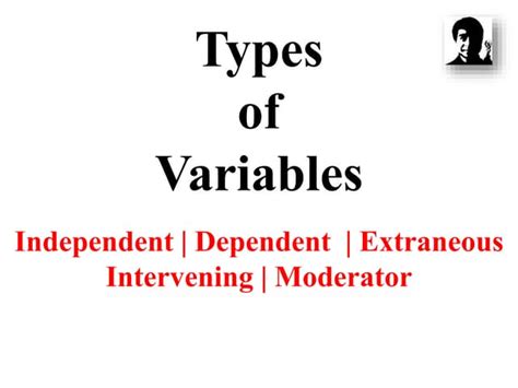 Types Of Variables Independent Dependent Extraneous Intervening