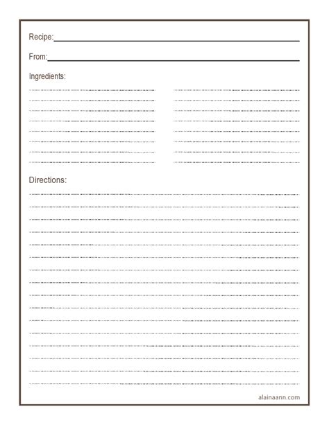 Free Editable Recipe Card Templates For Microsoft Word